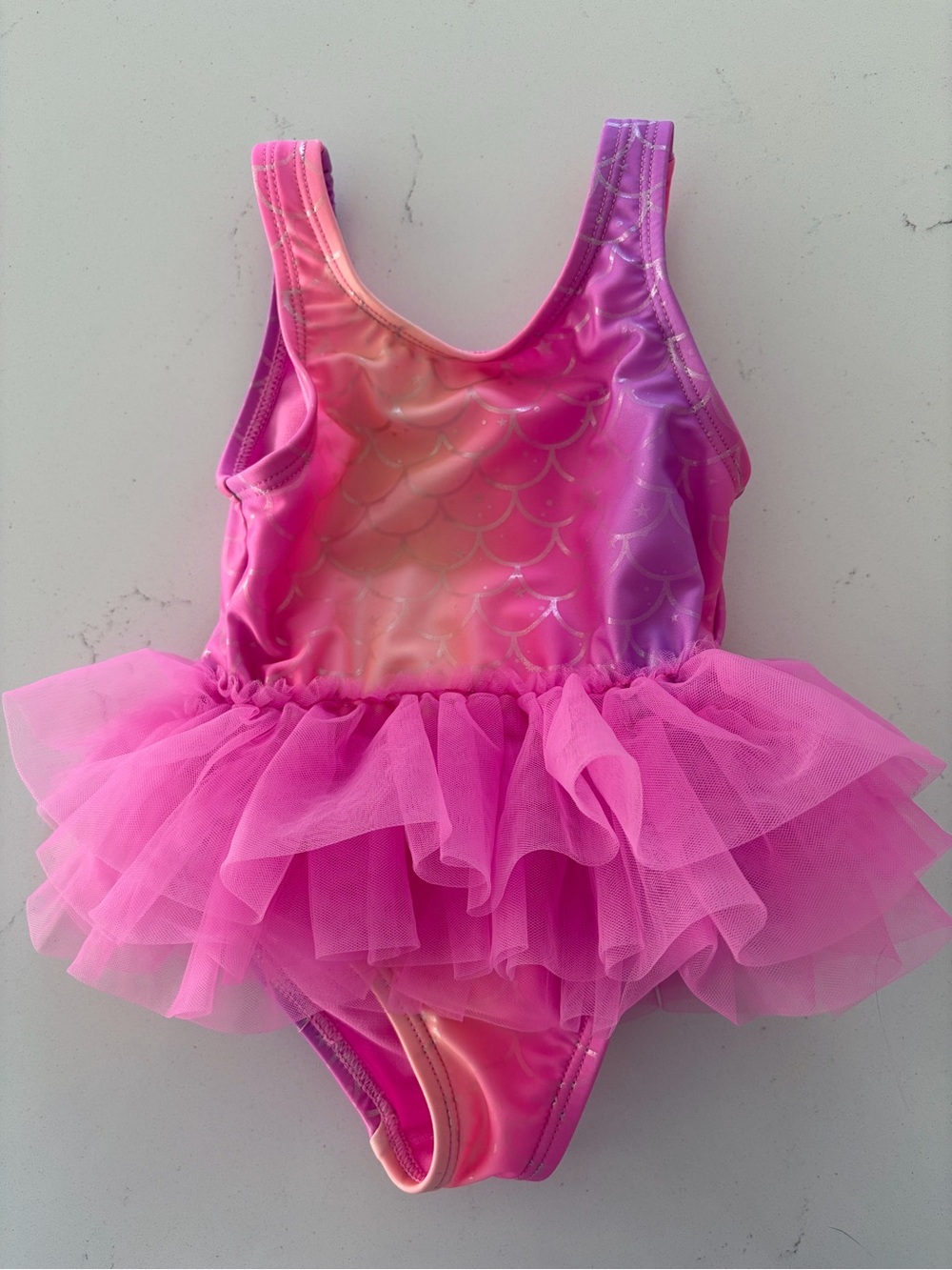 wonder nation Pink Purple Ombre Mermaid Tutu One-Piece Swimsuit